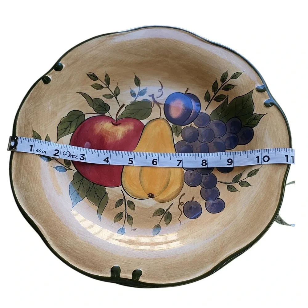 Home Trends Granada Dinner Plates Set of 6 Fruit Design Scalloped Edge Reti 2006